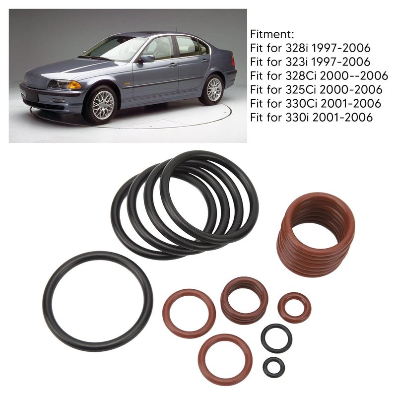 Raguso 20Pcs Cooling System O Ring Kit Rubber 11537545278 Leakproof Cooling System Hose Seal Gasket for E46 M52 M54 320i 323i 325i 328i - Image 3